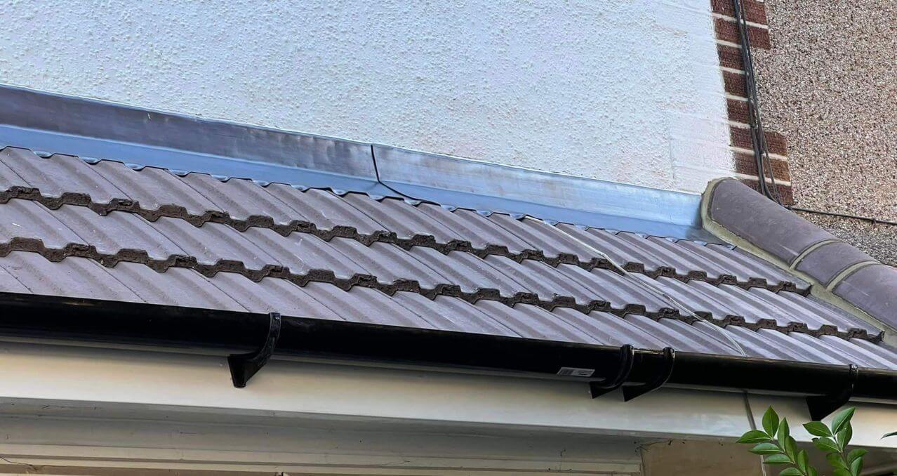 New uPVC guttering and fascia boards installed on a residential property